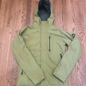 Mens Small Burton Dryride Snowboard Jacket Green/olive Thermolite Ski